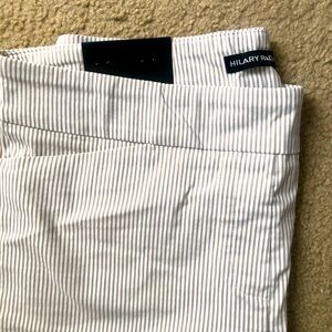 Hilary rodley vertical striped white and brown casual pants L